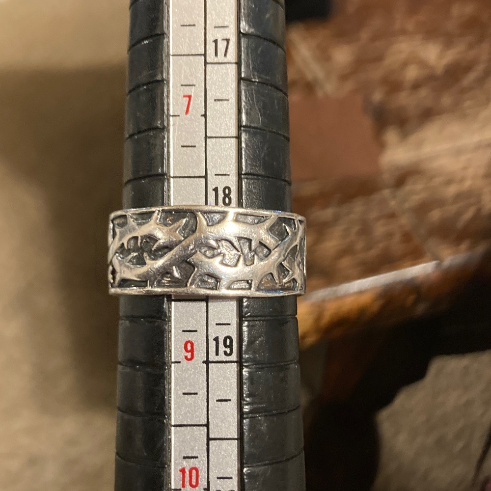 Sterling crown of thorns ring size shown in picture. Stamped inside 925